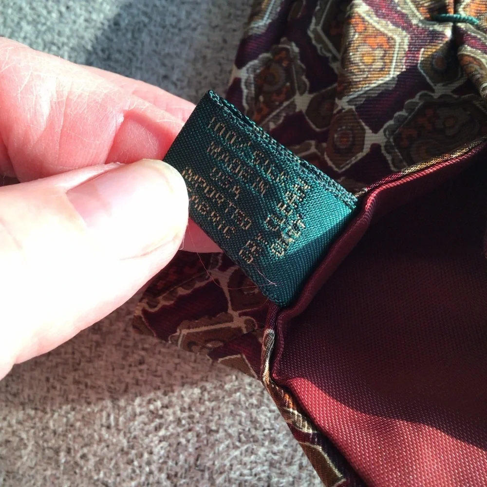 J.Crew Burgundy and Gold Paisley Silk Tie